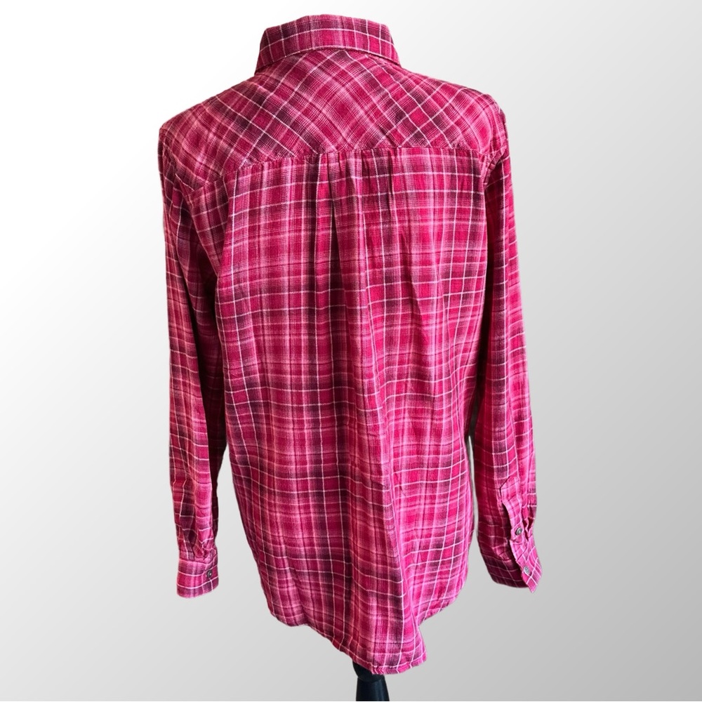 Ariat Shirt Women’s Large Red Plaid Relaxed Fit‎ Western Button Down Long Sleeve - Picture 4 of 11